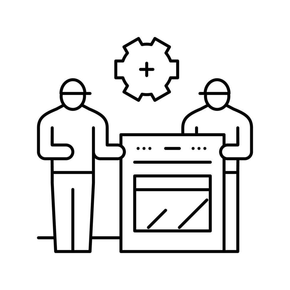 appliance installation line icon vector illustration