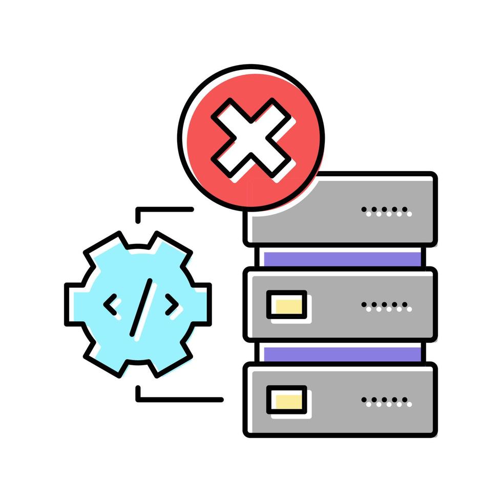 debugging servers color icon vector illustration