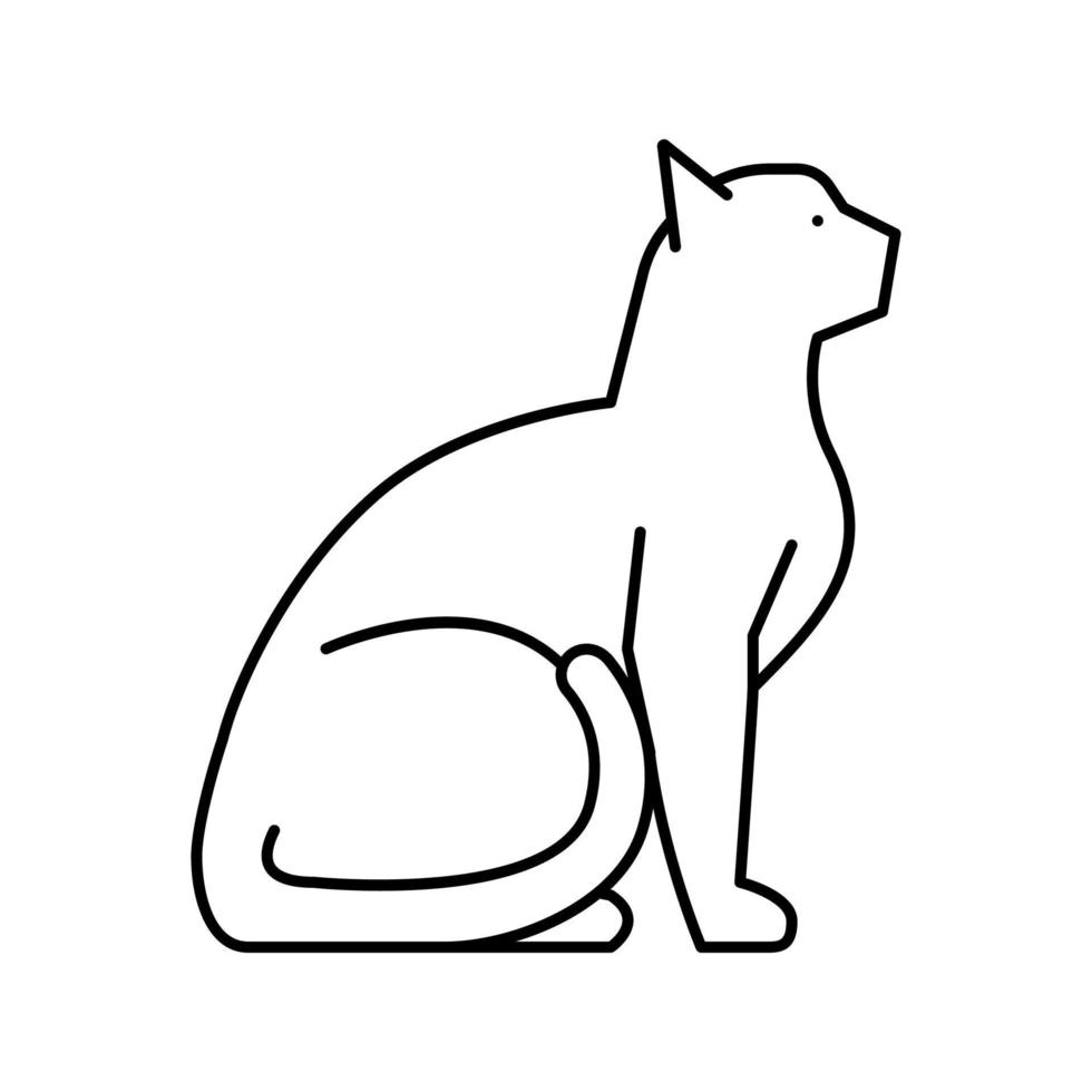 gato mascota línea icono vector ilustración