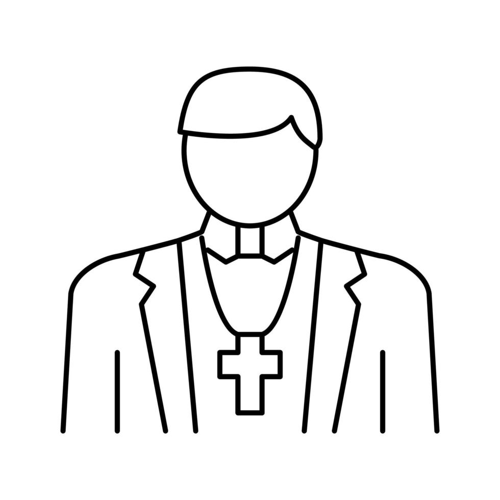 ilustración de vector de icono de línea de religión católica