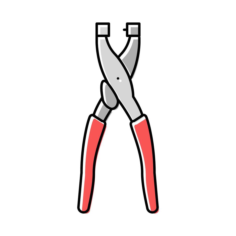 eyelet pliers color icon vector illustration