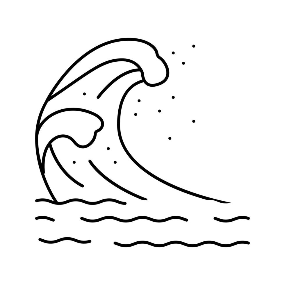 ilustración de vector de icono de línea de mar de onda