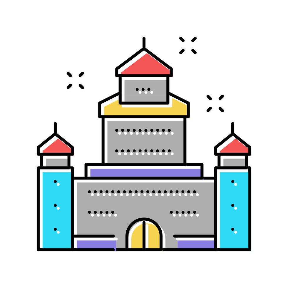 carnival castle amusement park color icon vector illustration