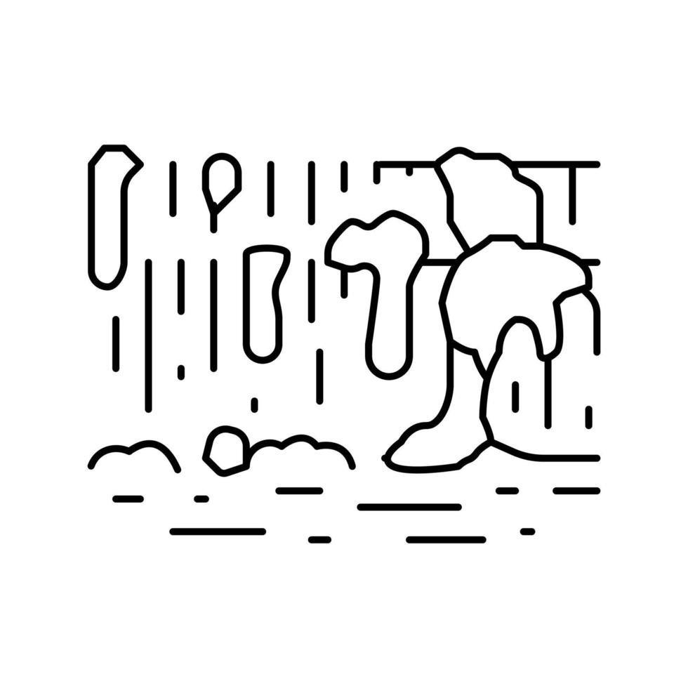iguazu falls line icon vector illustration