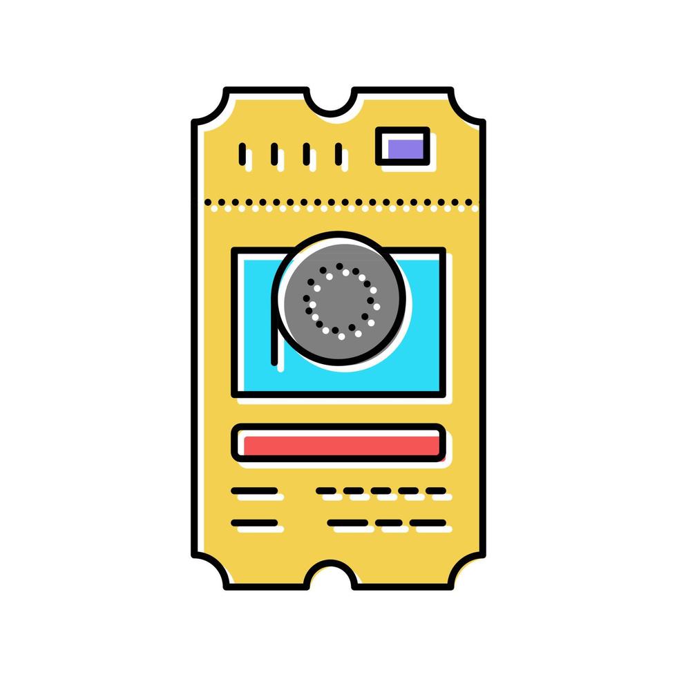 ticket cinema color icon vector illustration