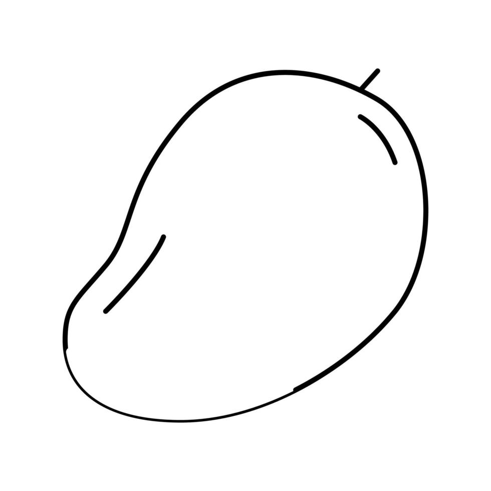 mango yellow fruit line icon vector illustration