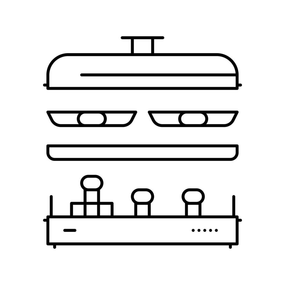 raclette fondue line icon vector illustration