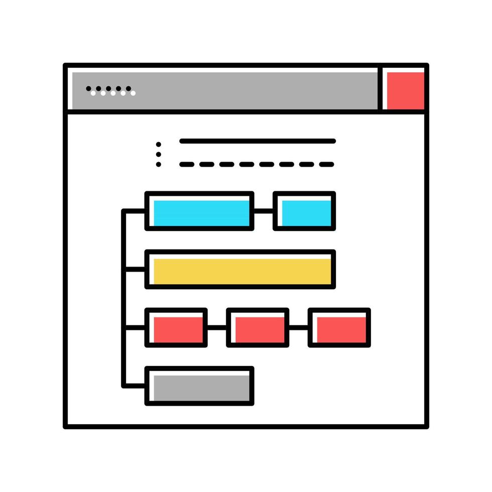 program hierarchy color icon vector illustration