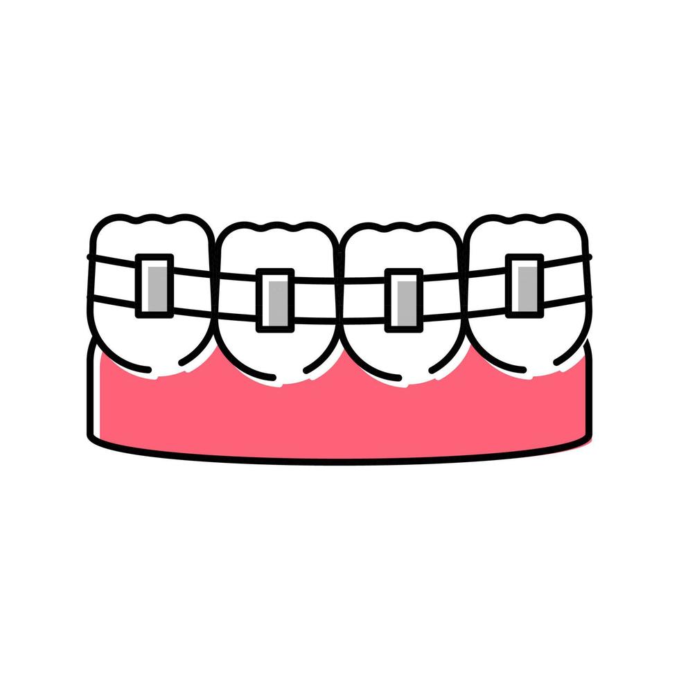 teeth braces color icon vector illustration