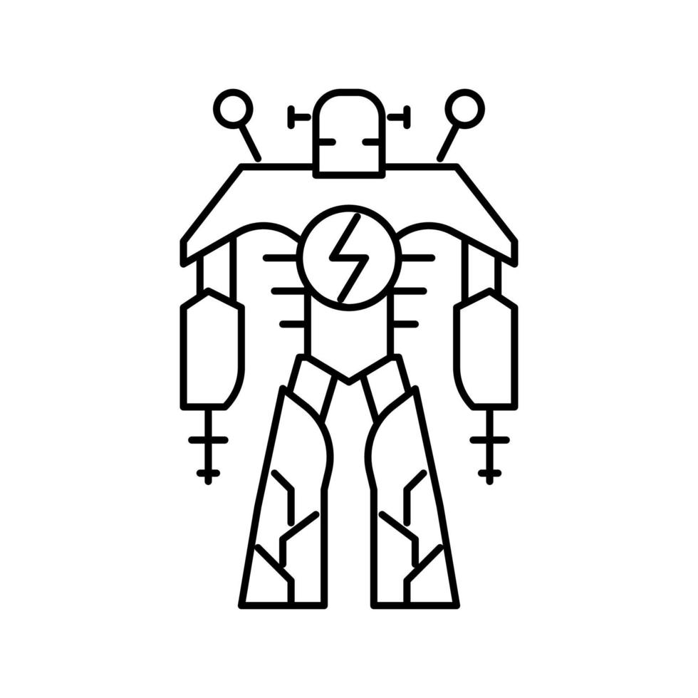 ilustración de vector de icono de línea de monstruo eléctrico