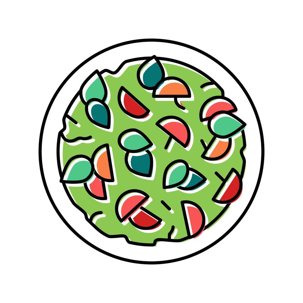 salad prepared from tomato color icon vector illustration