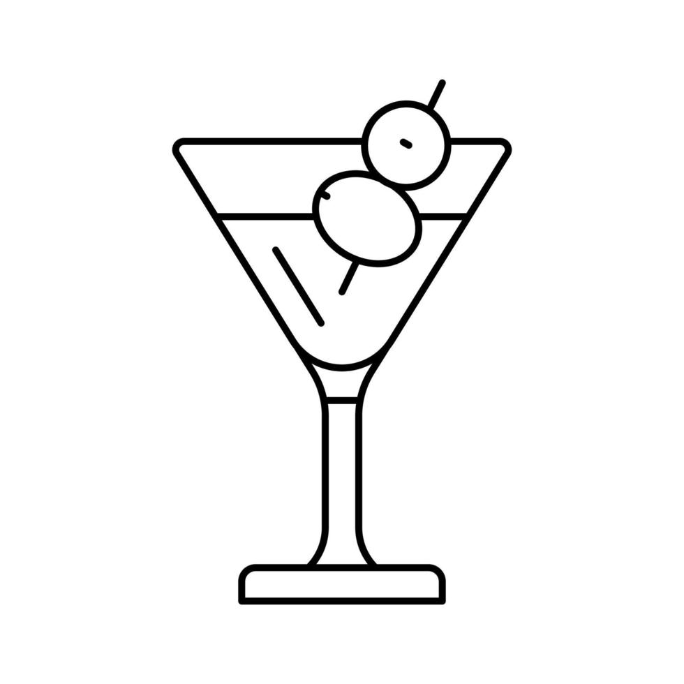 martini bebida bebida línea icono vector ilustración