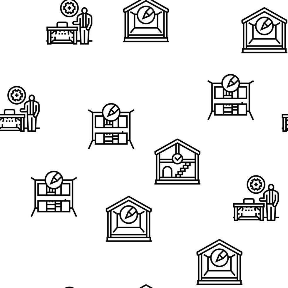 room interior design home modern vector seamless pattern