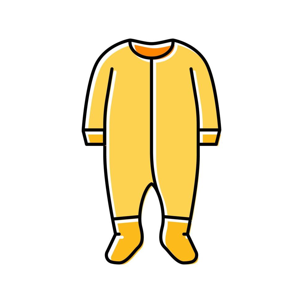 footie outfit baby tela color icono vector ilustración