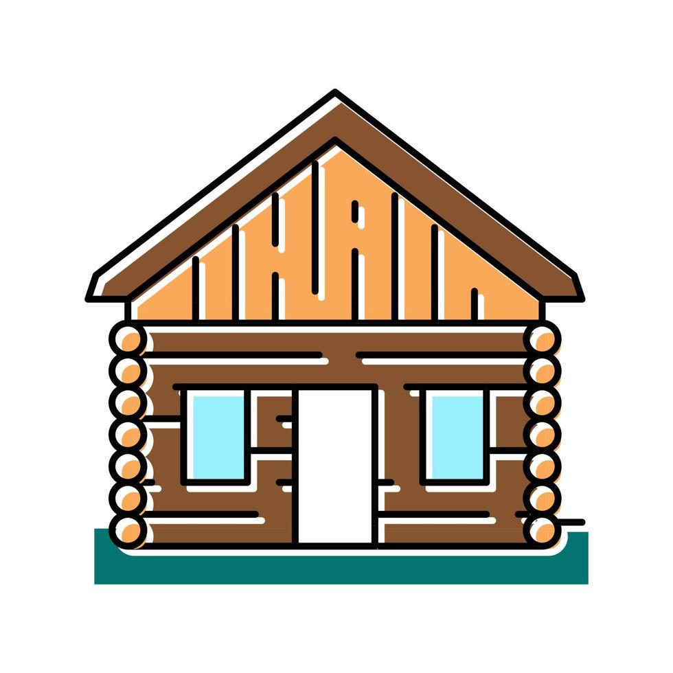 cabin house color icon vector illustration