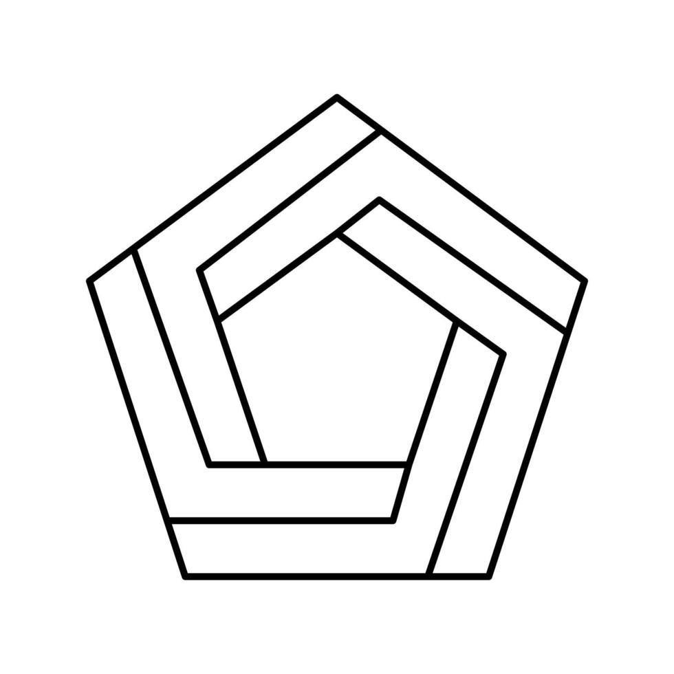 magic impossible geometric shape line icon vector illustration