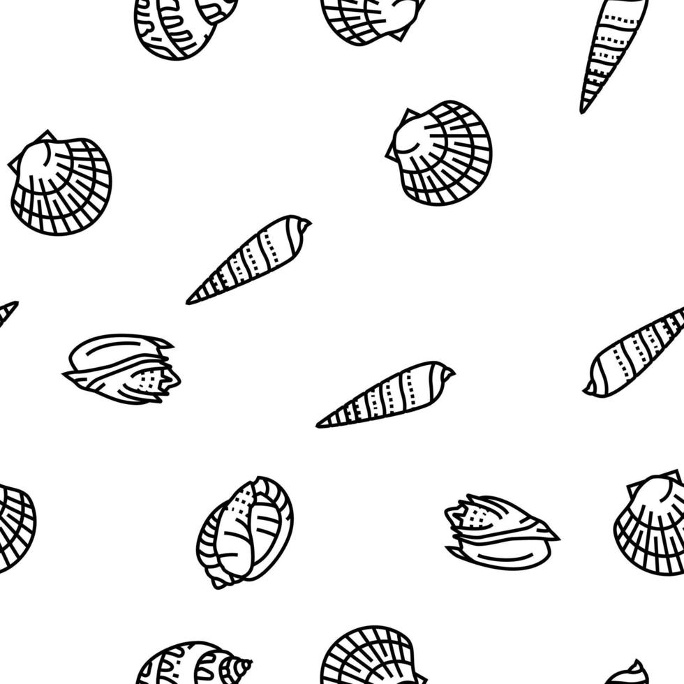 sea shell beach summer ocean vector seamless pattern