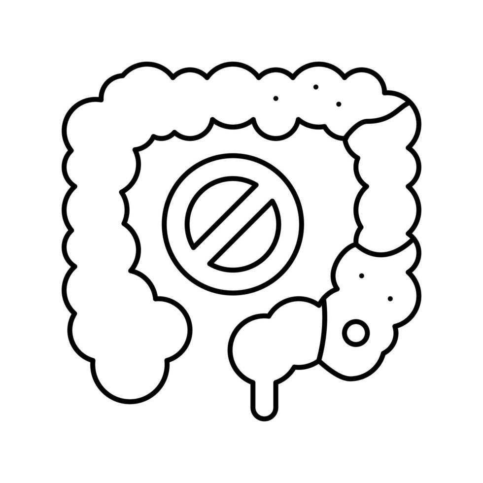 constipation digestion system line icon vector illustration