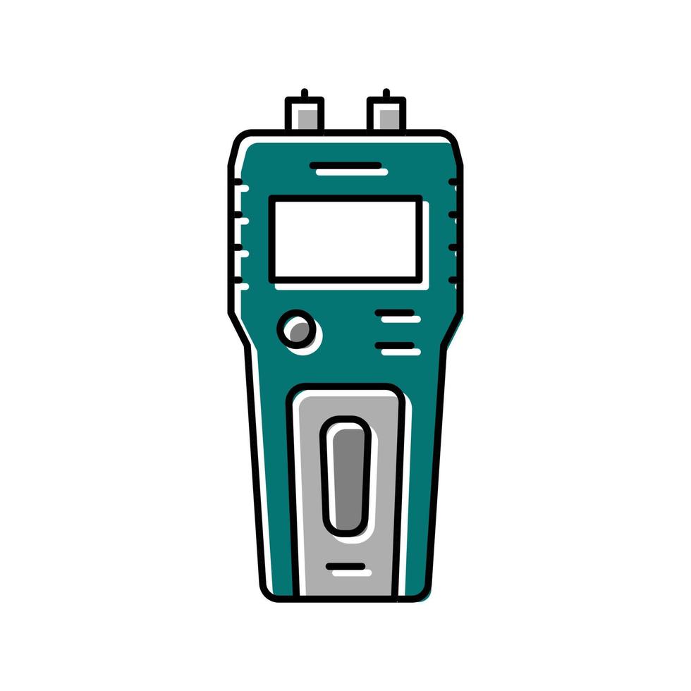 moisture meter carpenter digital device color icon vector illustration