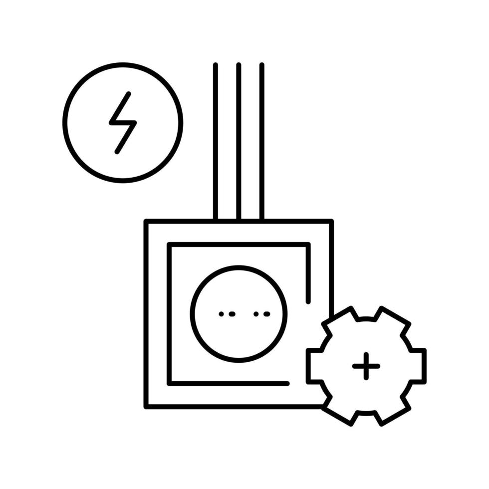 socket installation line icon vector illustration