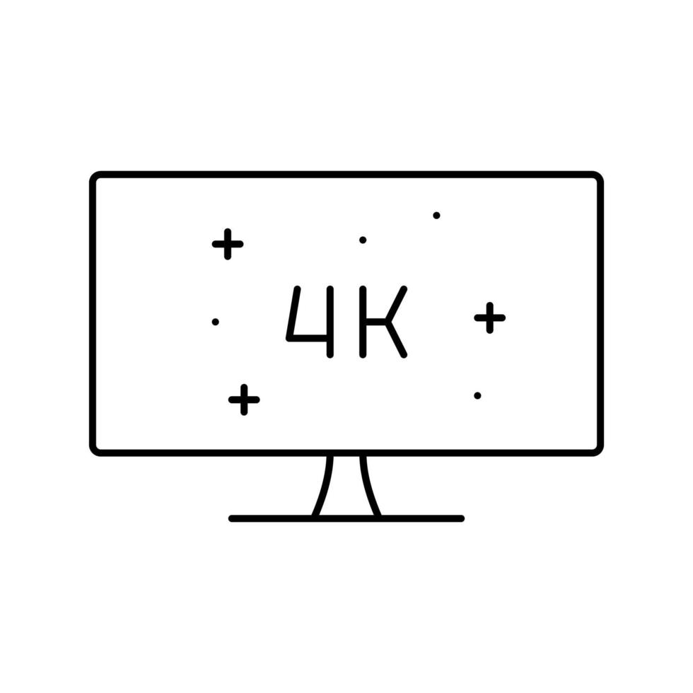 4k resolution computer display line icon vector illustration