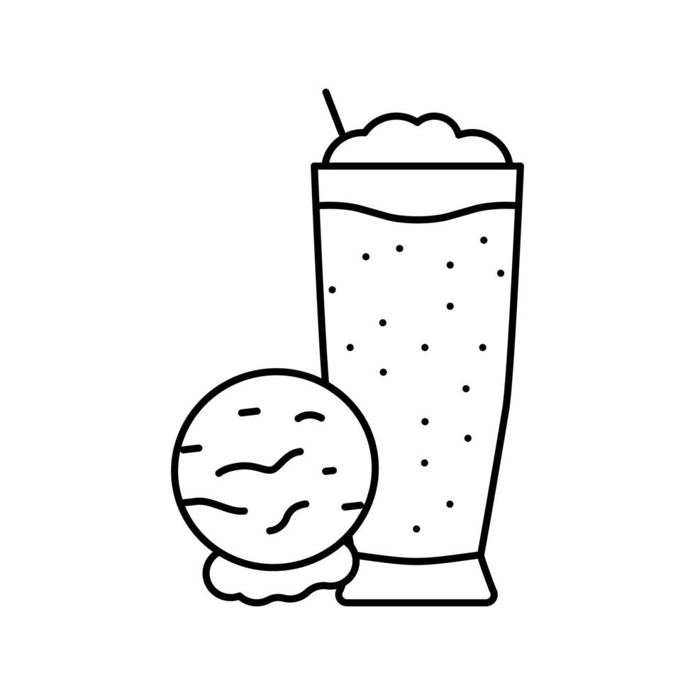 helado batido fruta jugo comida línea icono vector ilustración