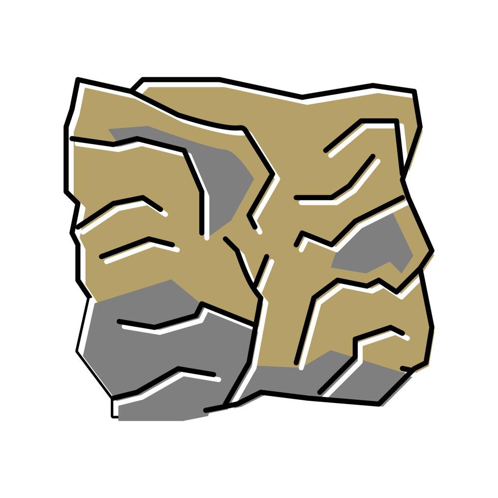 ilustración de vector de icono de color de roca de piedra hecha por el hombre