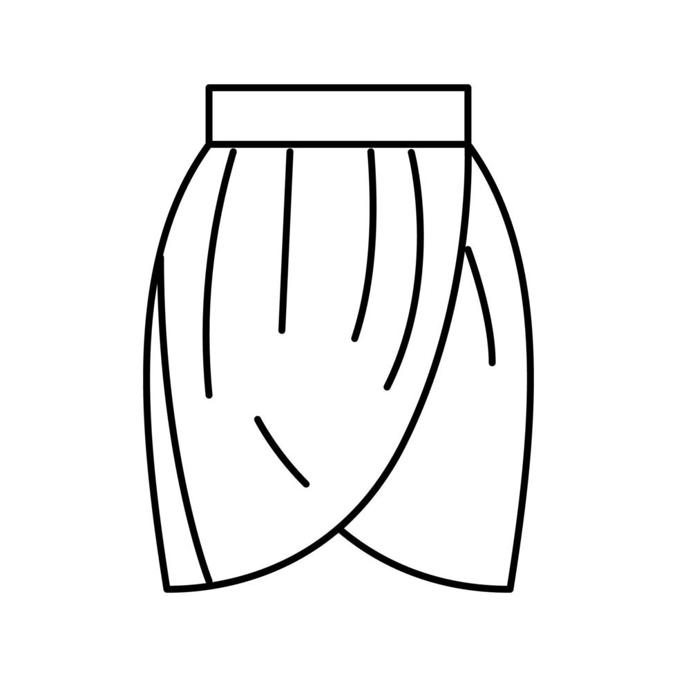 Ilustración de vector de icono de línea de falda de tulipán