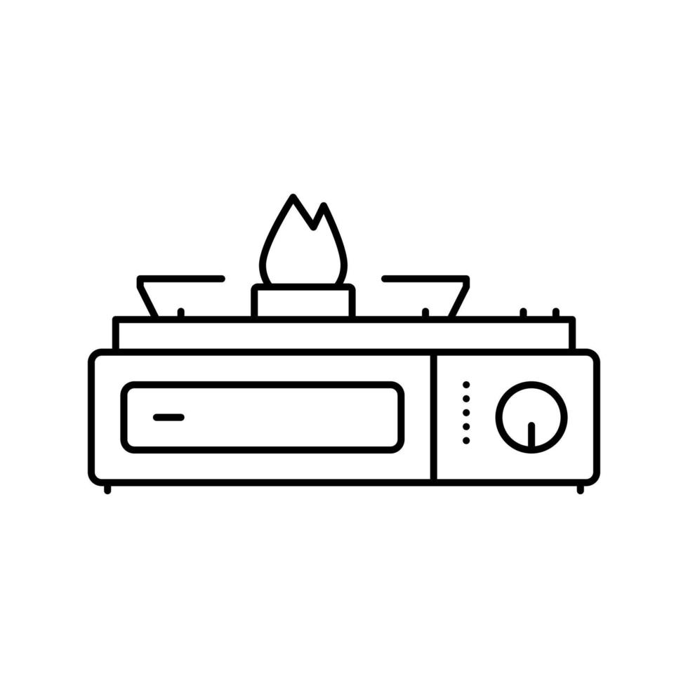 camp stove line icon vector illustration