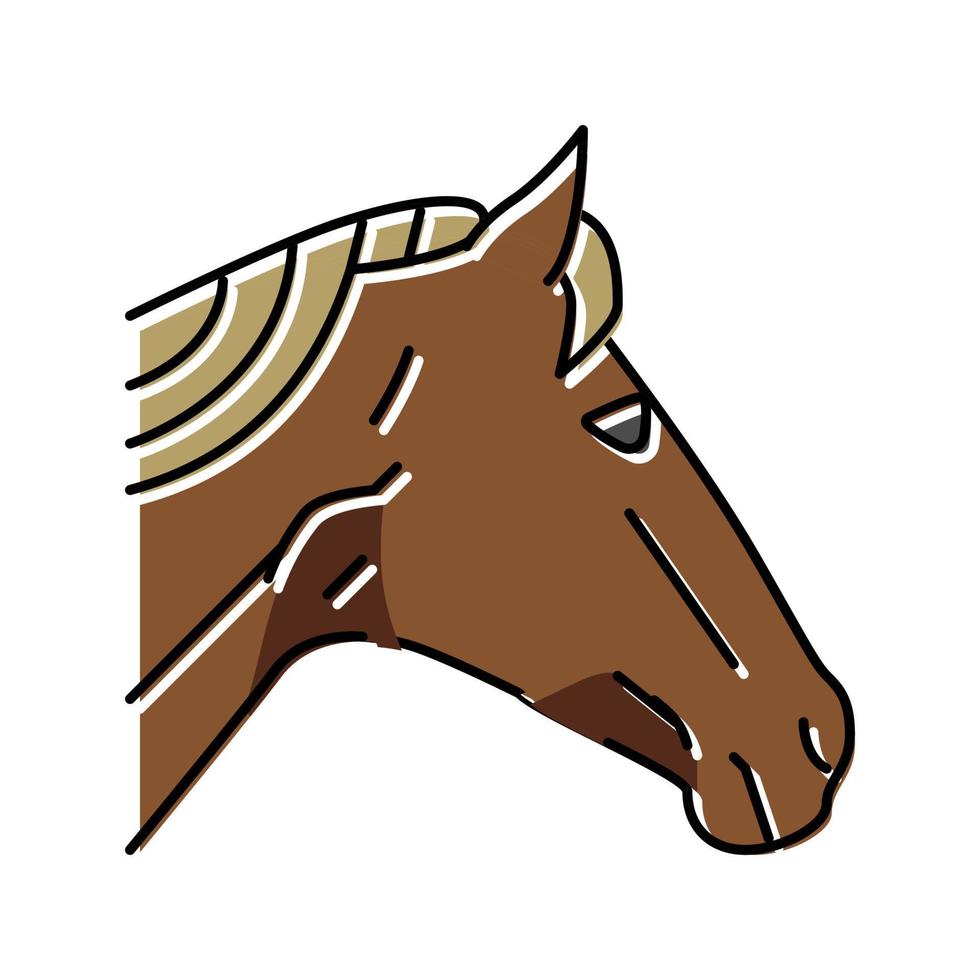 horse animal zoo color icon vector illustration