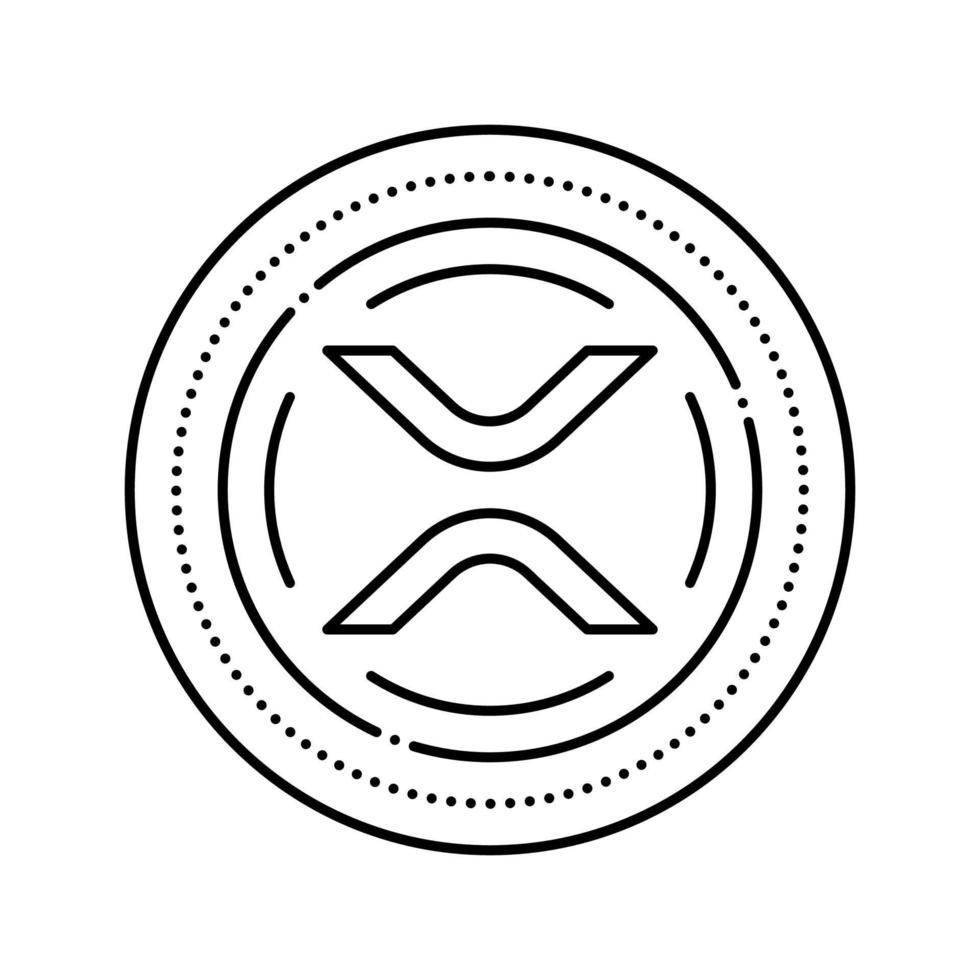 xrp cryptocurrency line icon vector illustration