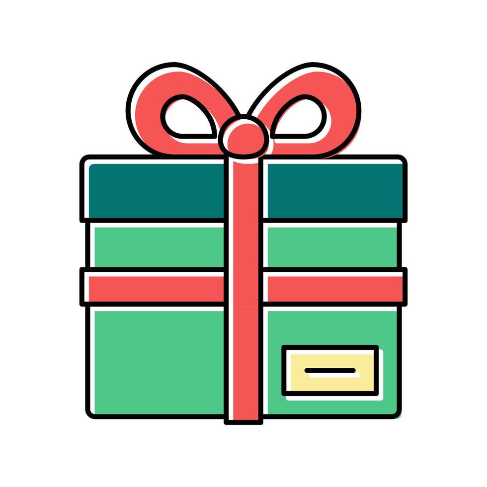 gift box with ribbon bow color icon vector illustration