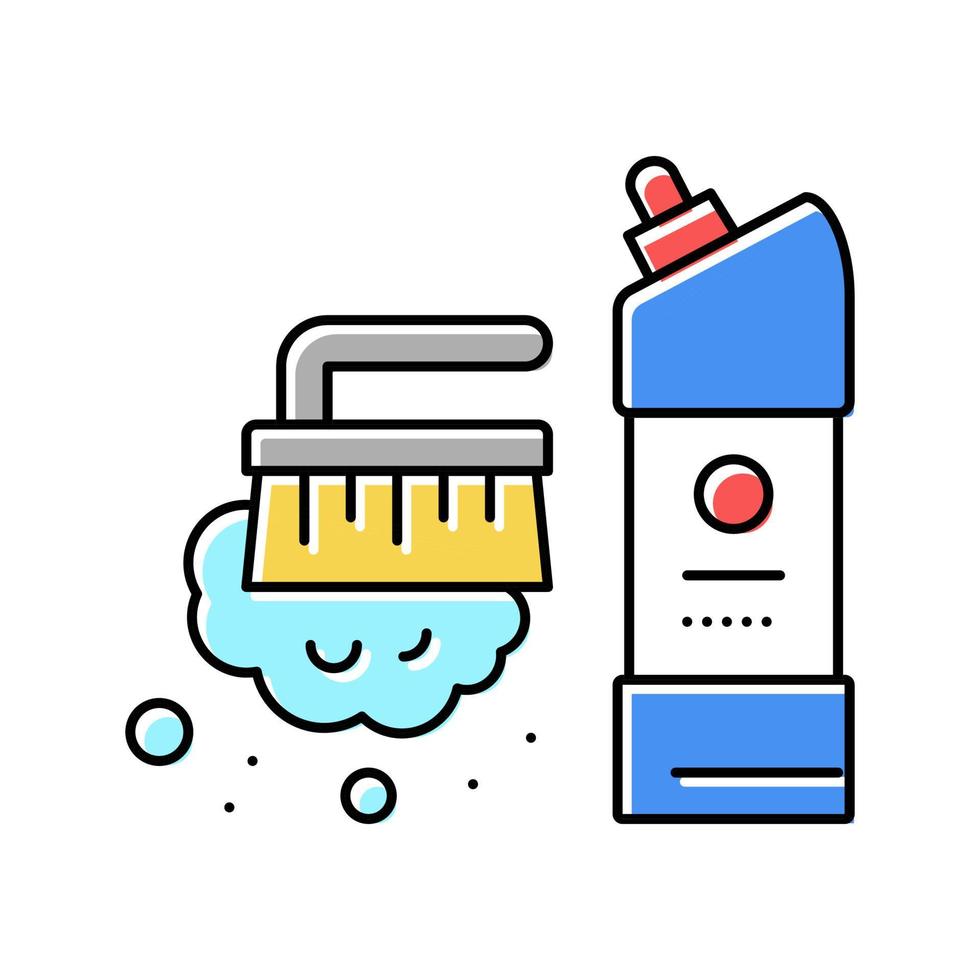 cepillo y limpieza líquido color icono vector ilustración