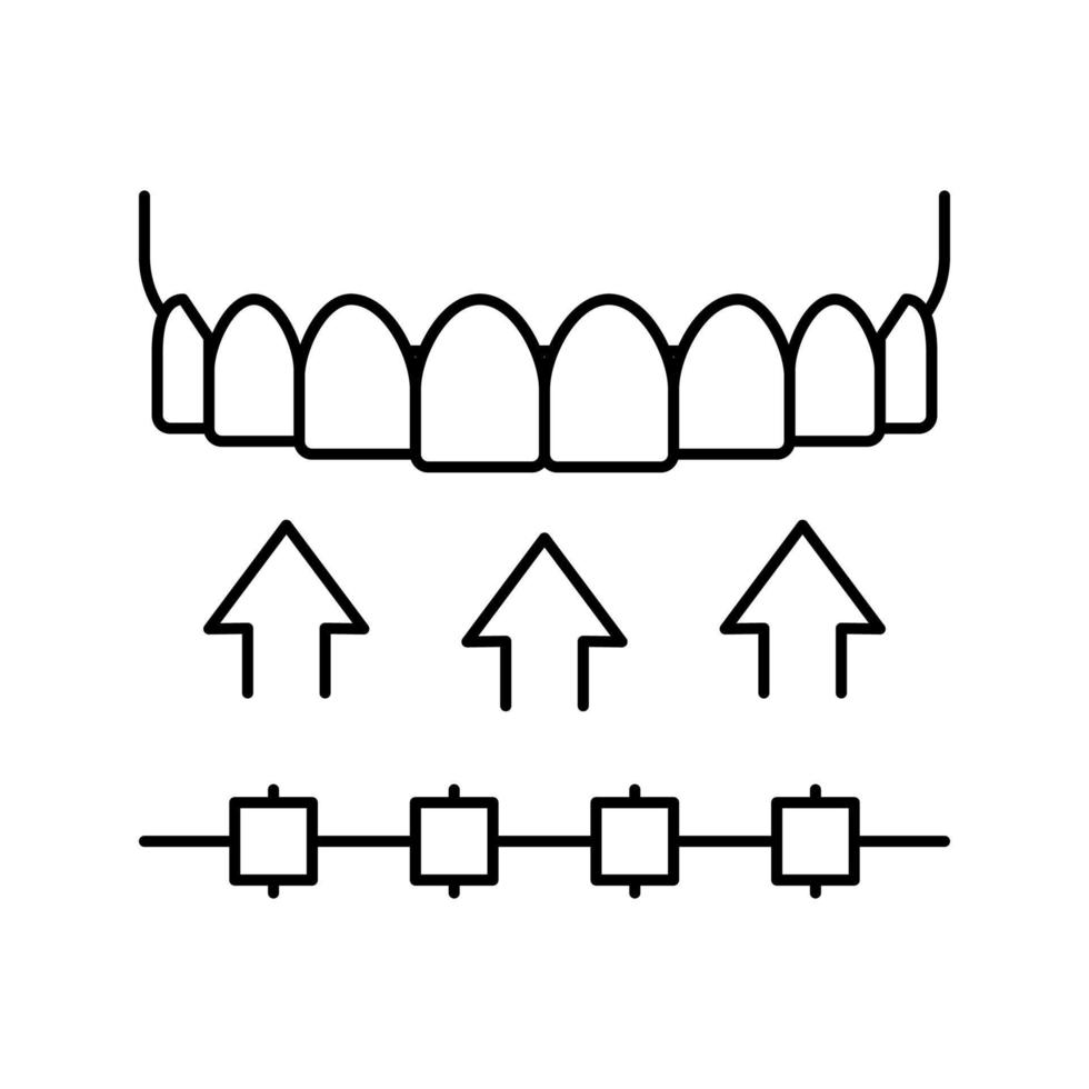 braces dental care line icon vector illustration