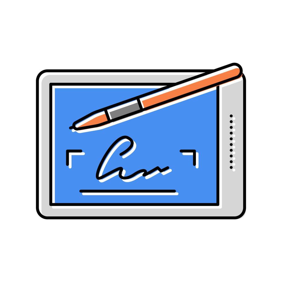 signature digital color icon vector illustration