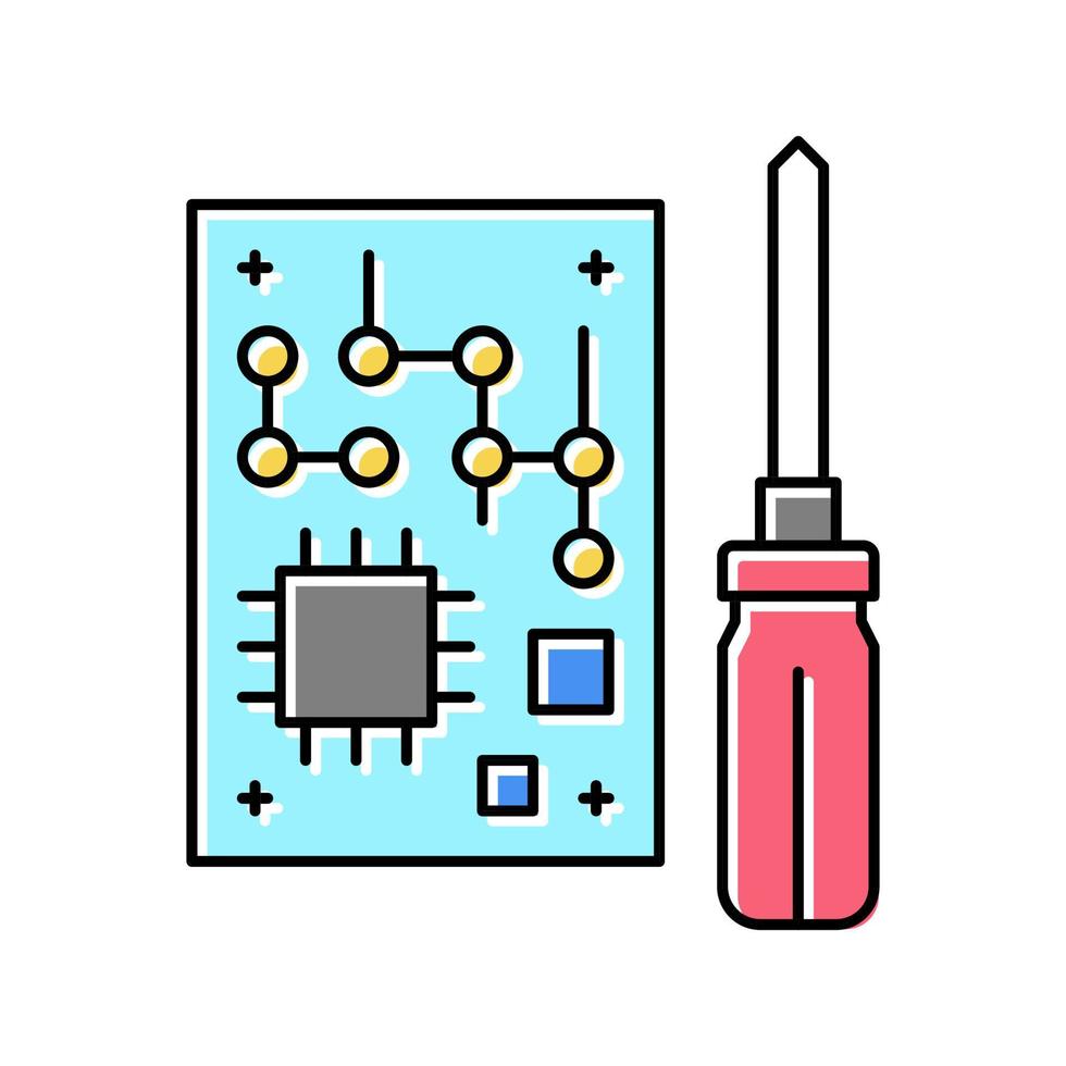 microchip make geek color icon vector illustration