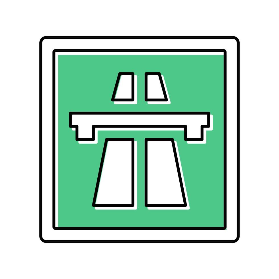 ilustración de vector de icono de color de señal de carretera de carretera