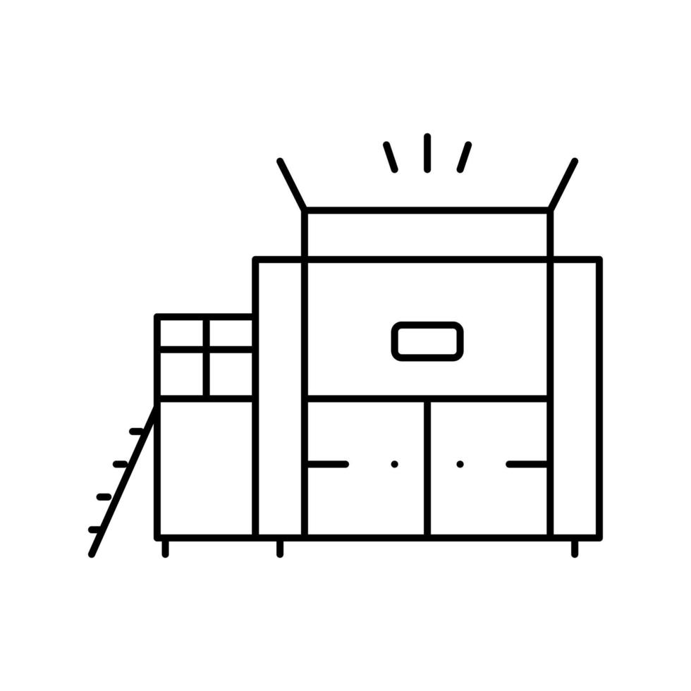 waste factory machine line icon vector illustration