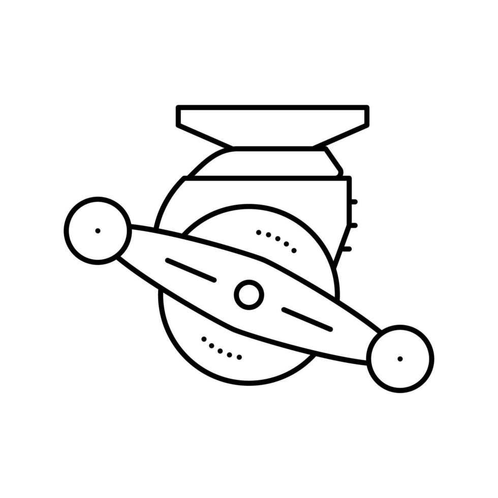 Ilustración de vector de icono de línea de carrete de cebo fundido