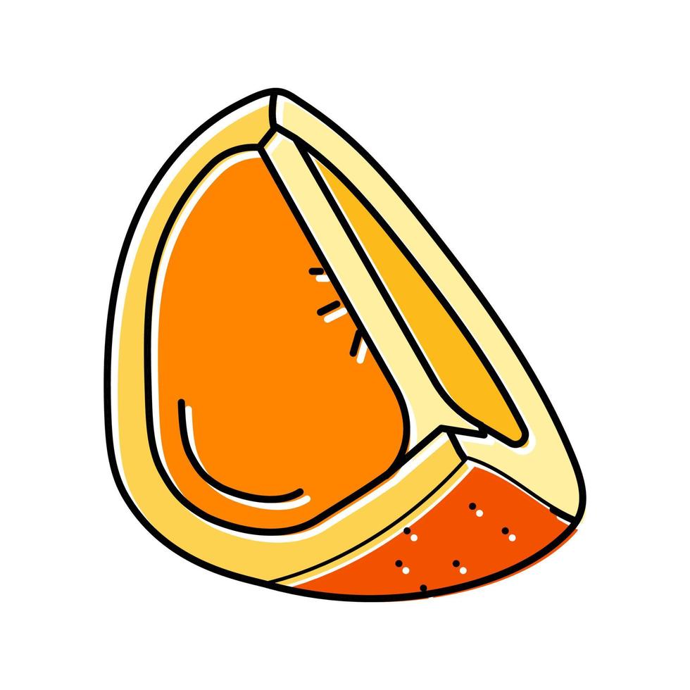 rebanada naranja corte color icono vector ilustración