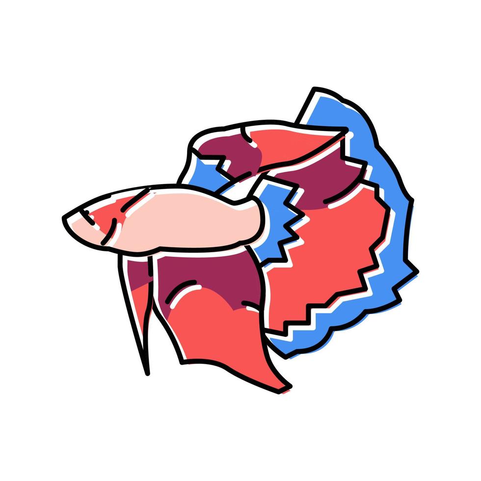 betta fish color icon vector illustration