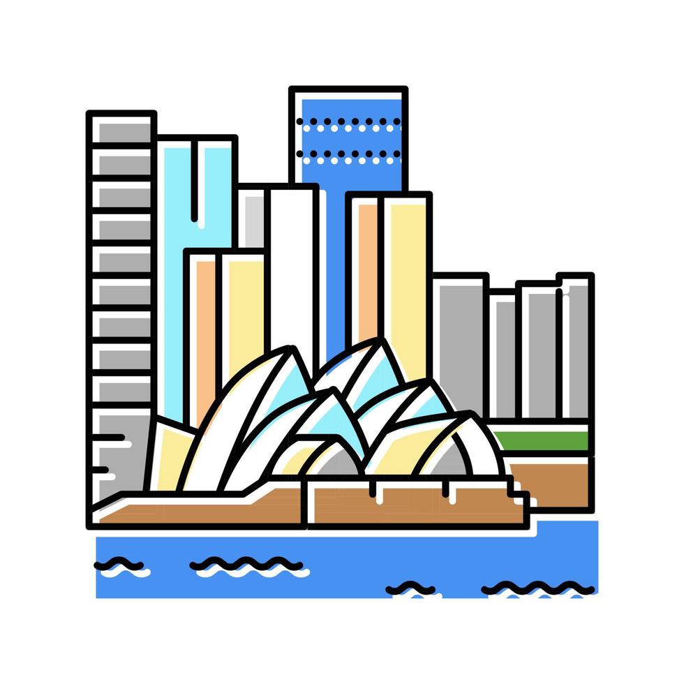 ilustración de vector de icono de color de puerto jackson