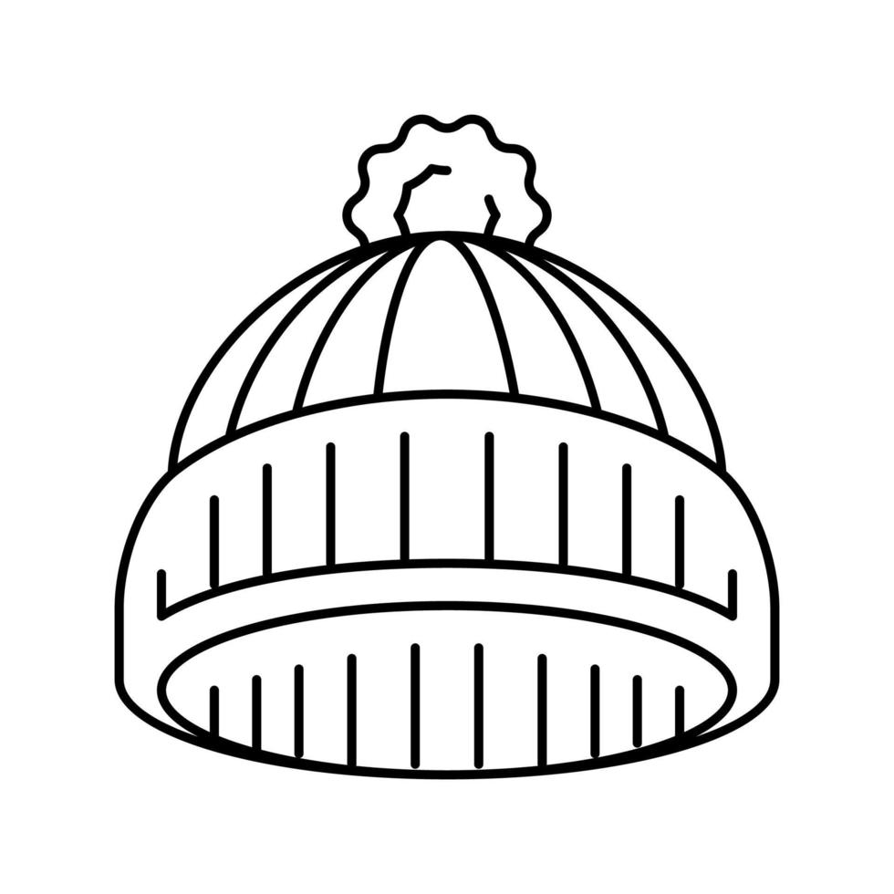 sombrero invierno línea icono vector ilustración