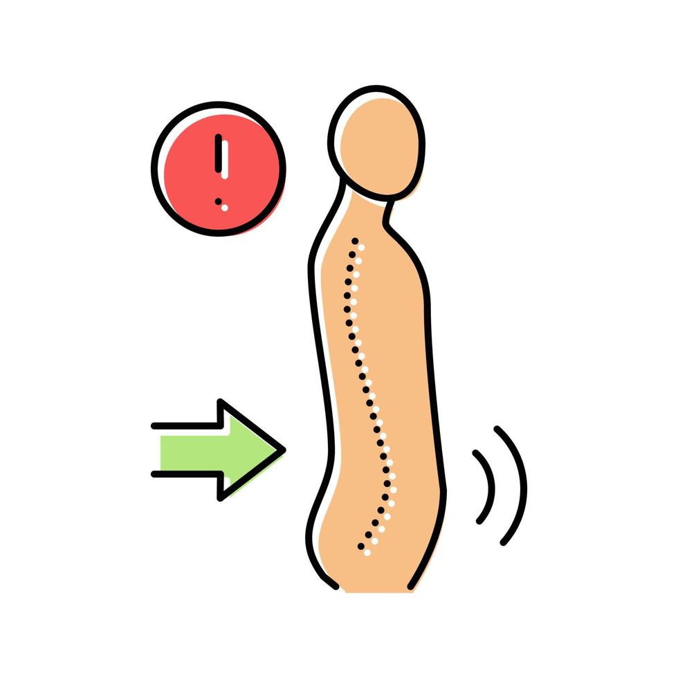 lordosis disease color icon vector illustration