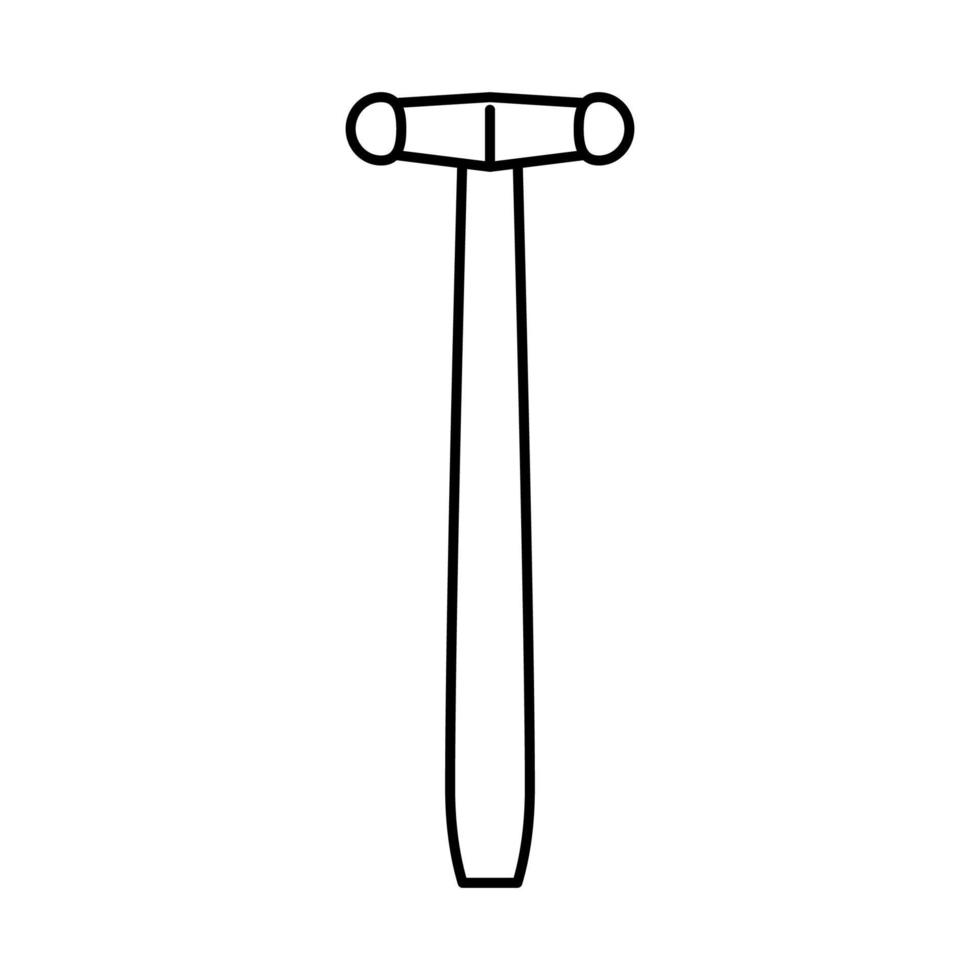blocking hammer tool line icon vector illustration