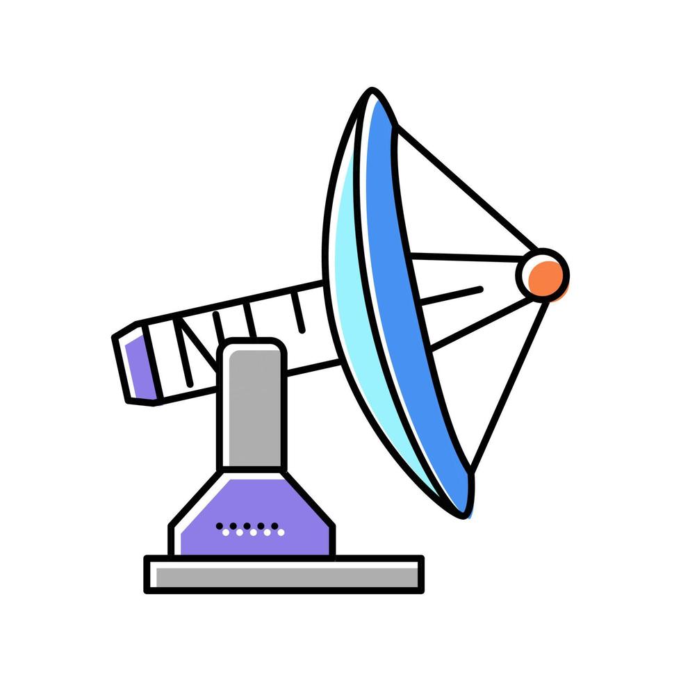 Ilustración de vector de icono de color de telecomunicaciones de estación