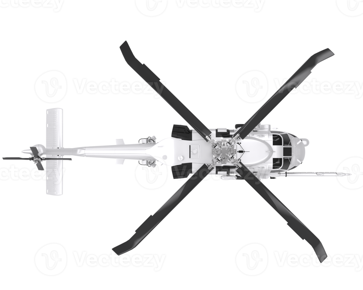 Helicopter isolated on transparent background. 3d rendering - illustration png