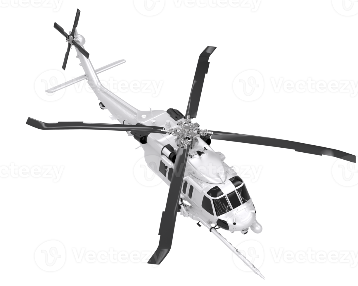 Helicopter isolated on transparent background. 3d rendering - illustration png