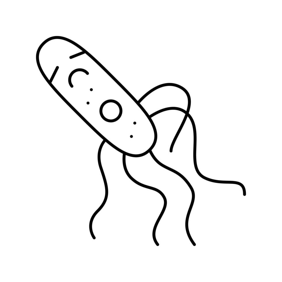 ilustración de vector de icono de línea de virus de bacterias celulares