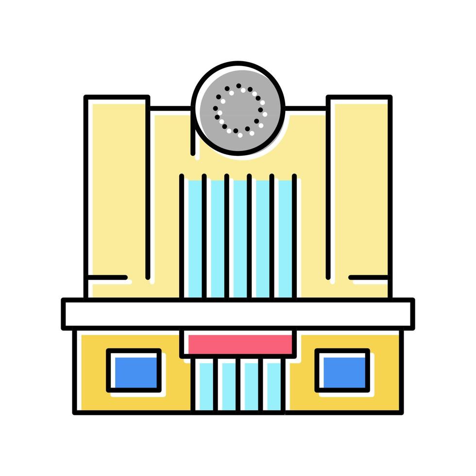 cinema building color icon vector illustration